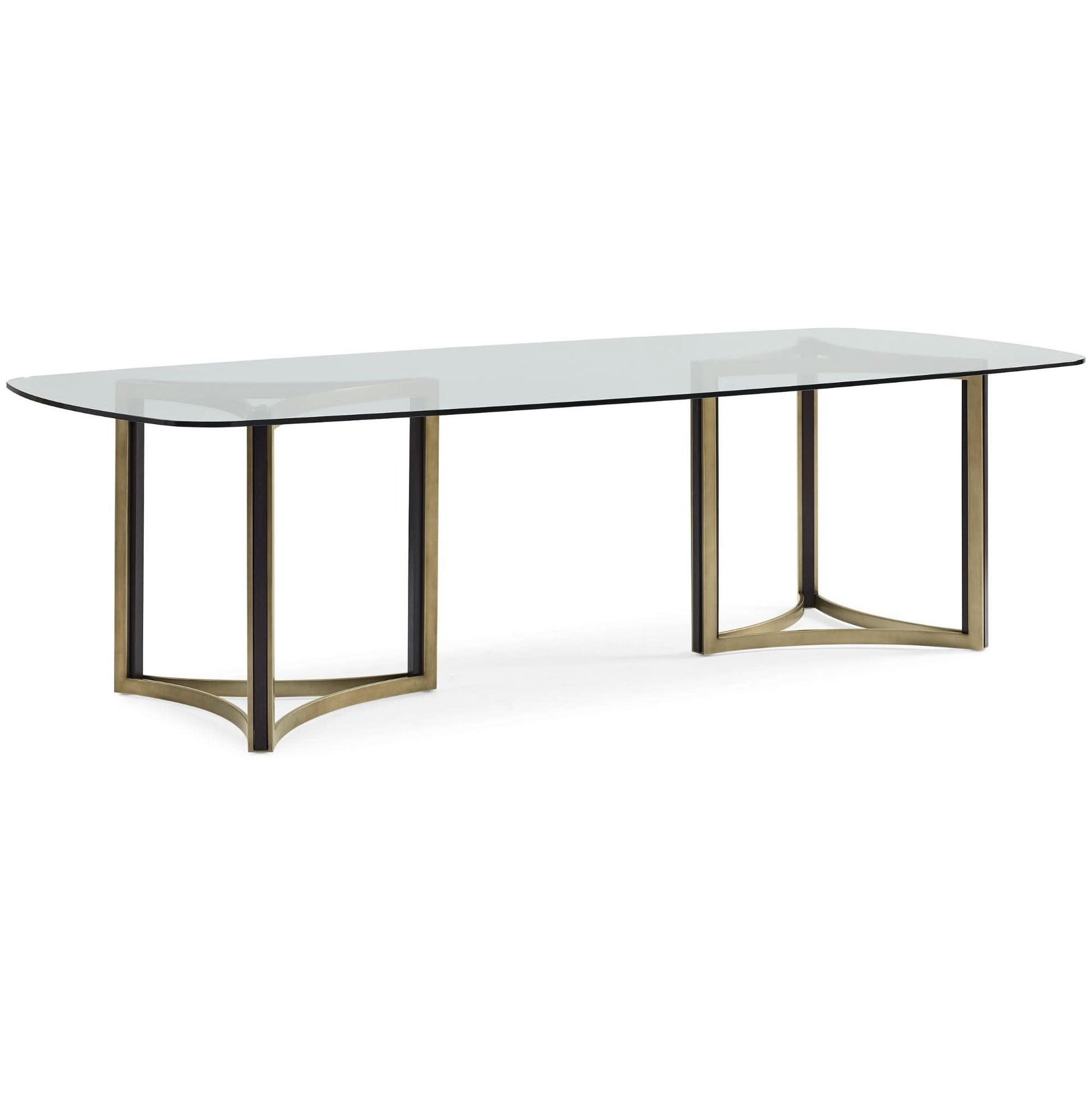 Caracole ReMix Double Pedestal Glass Top Table - 269cm   Nicholas John Interiors
