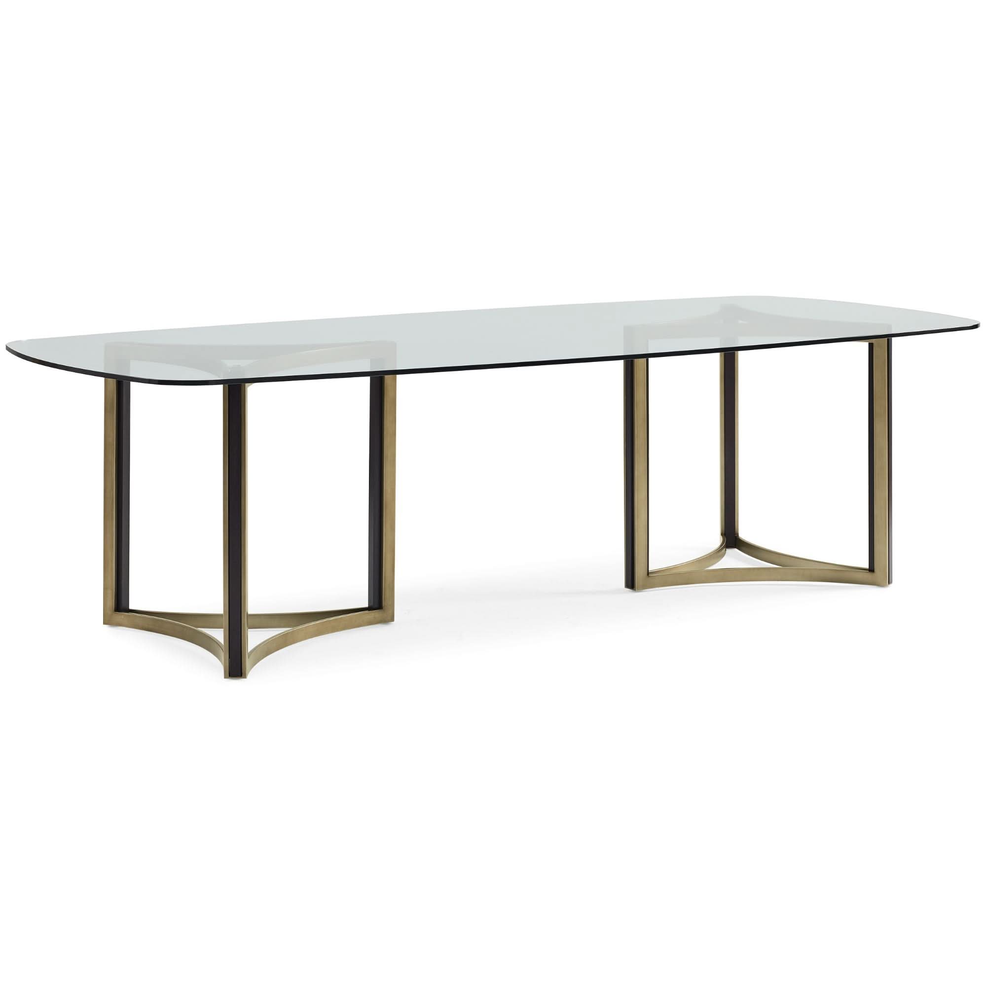 Caracole ReMix Double Pedestal Glass Top Table - 269cm   Nicholas John Interiors