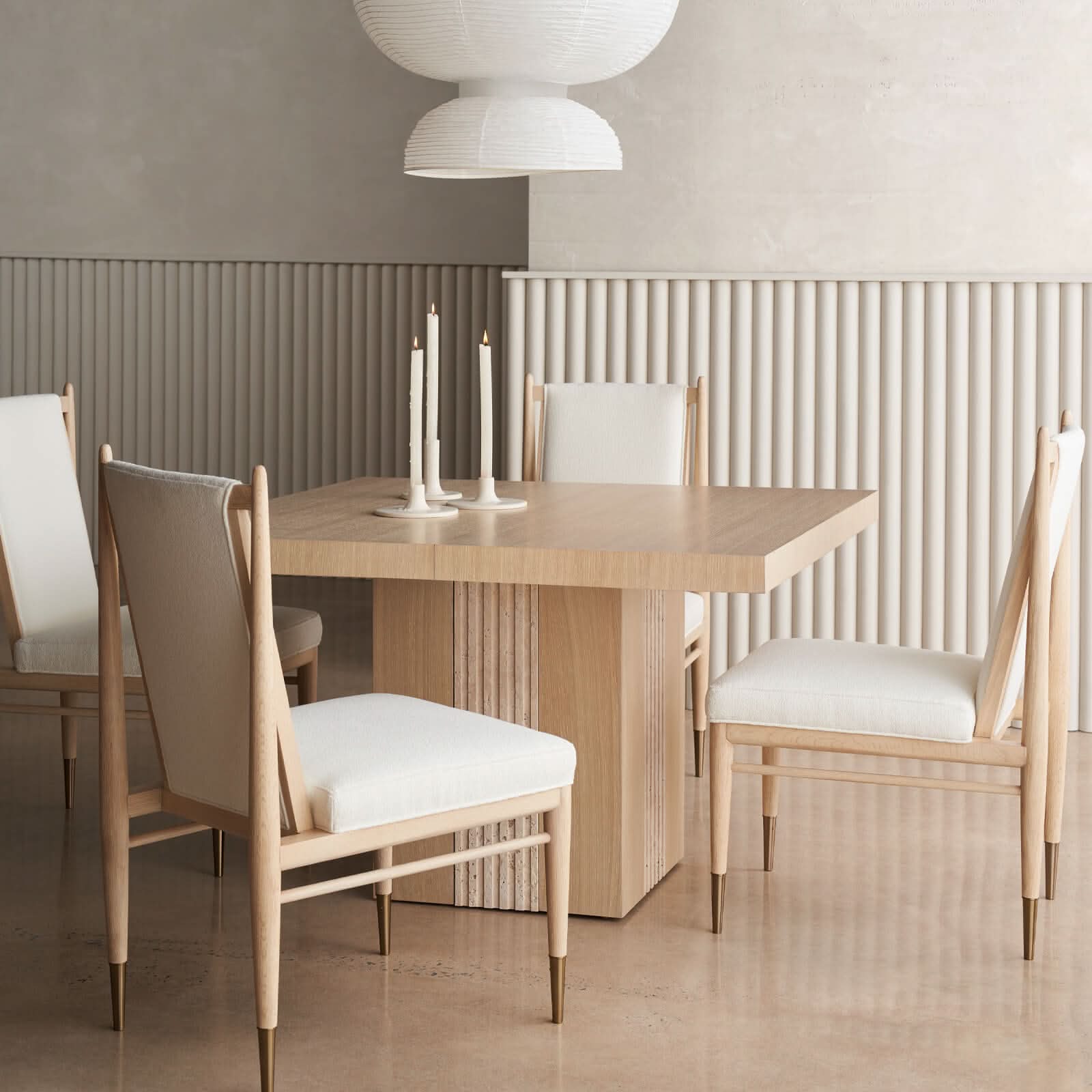 Caracole Unity Extending Dining Table in Light - 122-244cm   Nicholas John Interiors