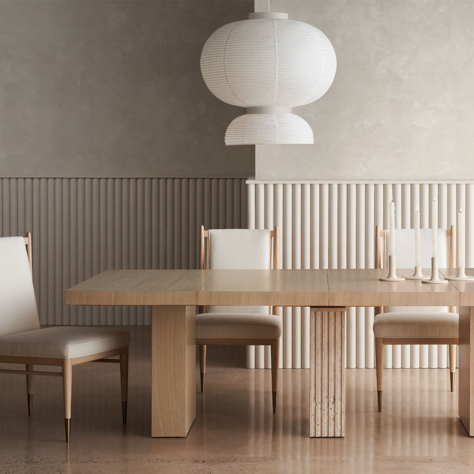 Caracole Unity Extending Dining Table in Light - 122-244cm   Nicholas John Interiors