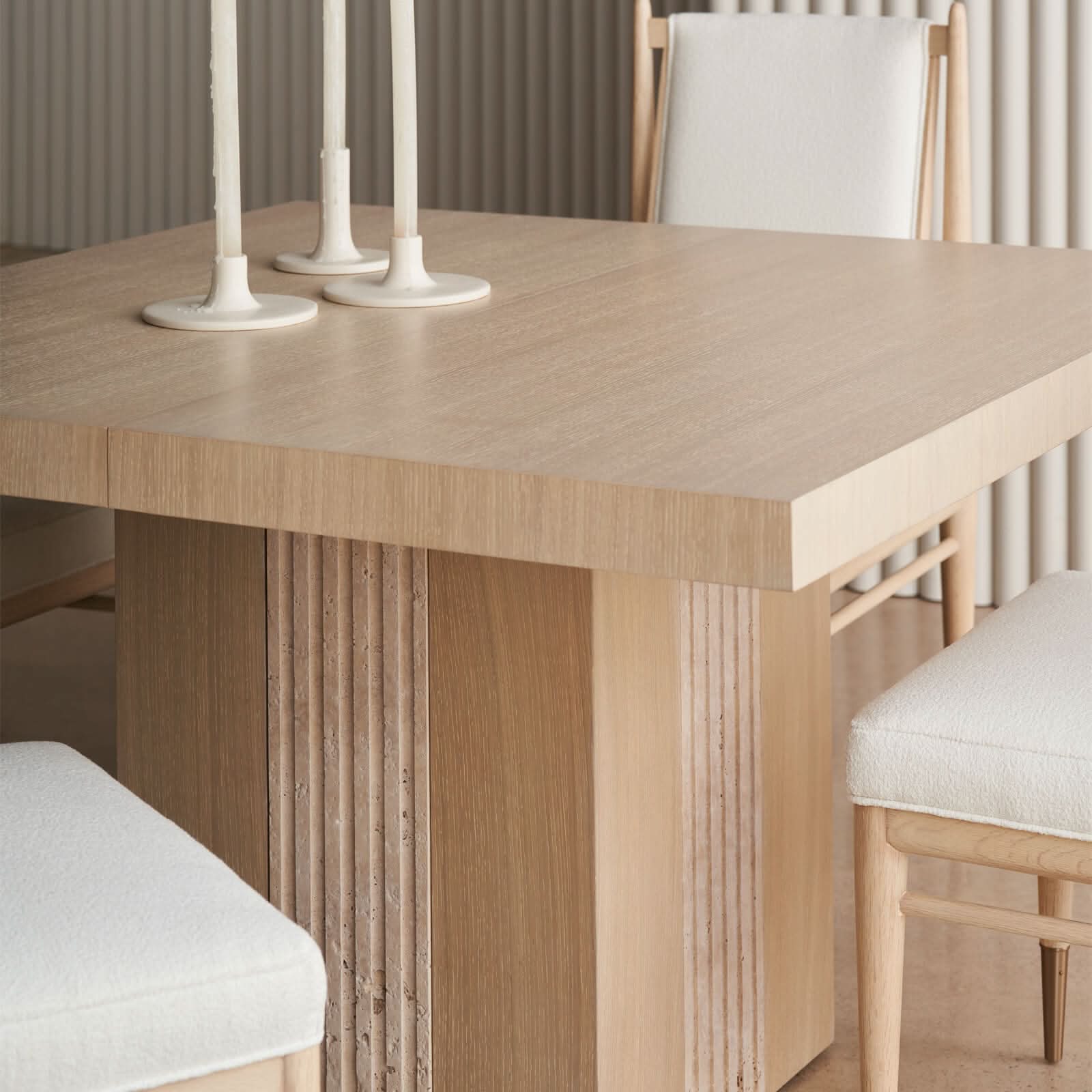 Caracole Unity Extending Dining Table in Light - 122-244cm   Nicholas John Interiors