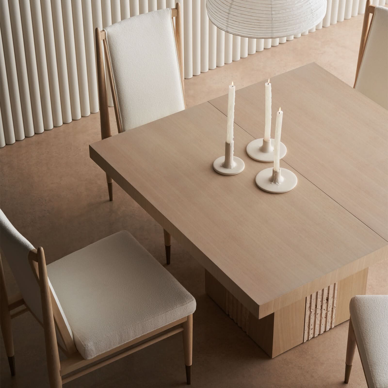 Caracole Unity Extending Dining Table in Light - 122-244cm   Nicholas John Interiors