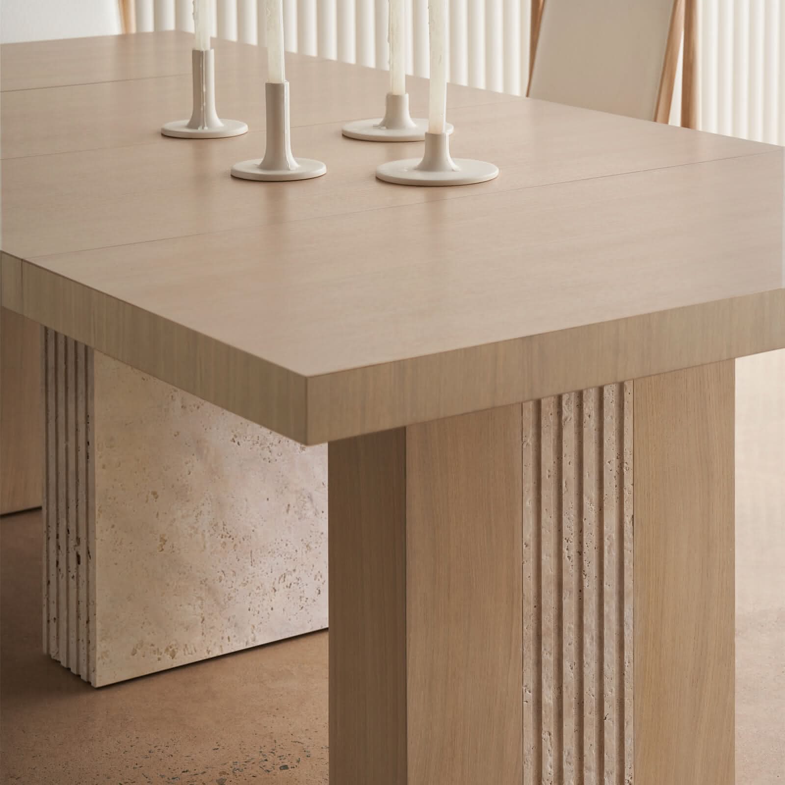 Caracole Unity Extending Dining Table in Light - 122-244cm   Nicholas John Interiors