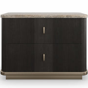 Caracole Rhythm Bedside Table in Black   Nicholas John Interiors