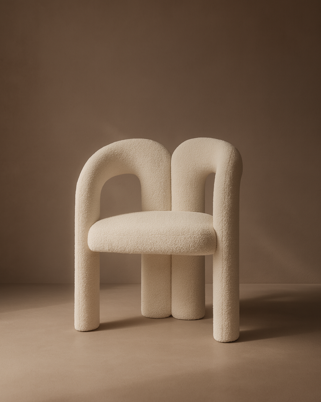 Tommy Franks Mavis Dining Chair in Chex Polar Bouclé   Nicholas John Interiors