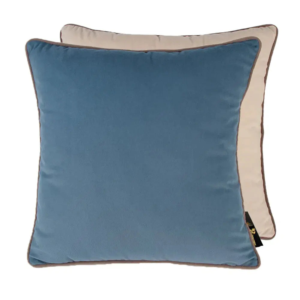 Paul Moneypenny Twofaced Blue And Champagne Cushion  Nicholas John Interiors