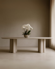 Moon Dining Table 240 - Matte Beige   Nicholas John Interiors