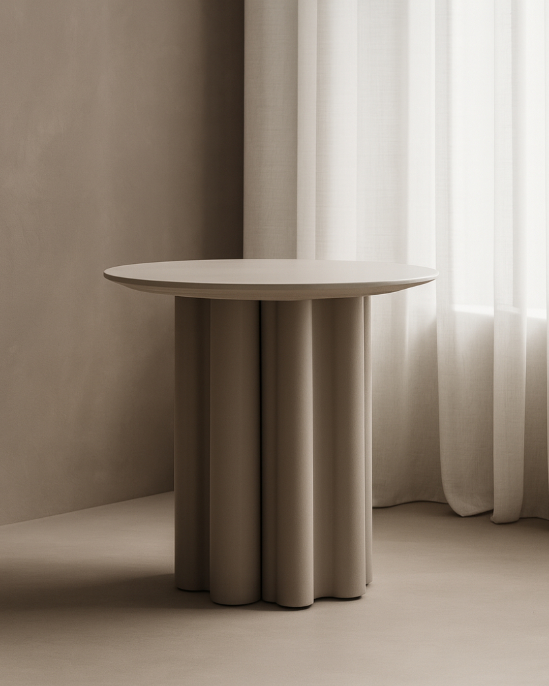 Moon Side Table - Matte Beige   Nicholas John Interiors