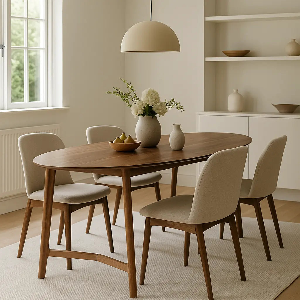 Madaro Oval Dining Table Walnut  Nicholas John Interiors