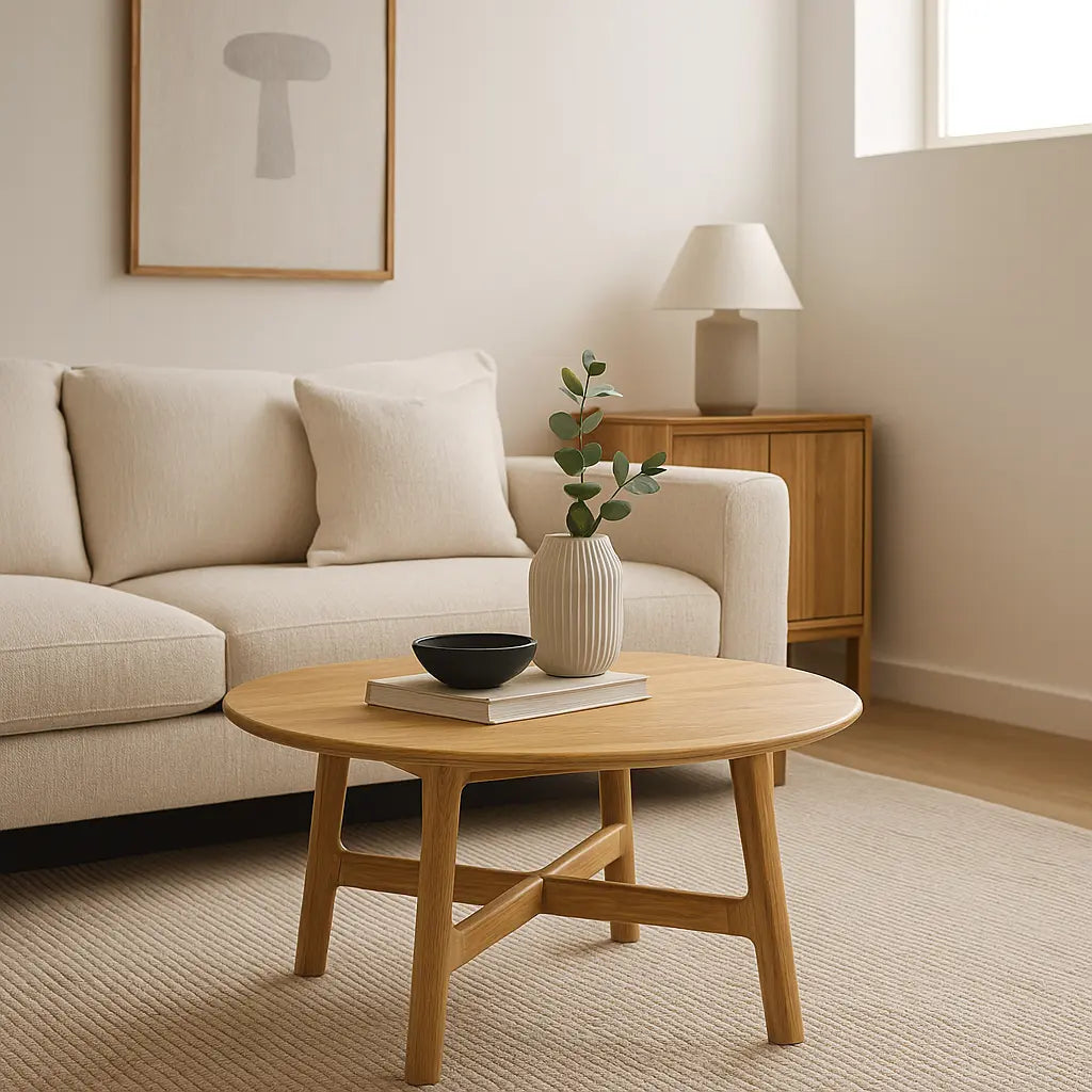 Madaro Round Coffee Table Oak  Nicholas John Interiors