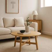 Madaro Round Coffee Table Oak  Nicholas John Interiors