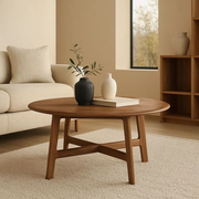 Madaro Round Coffee Table Walnut  Nicholas John Interiors
