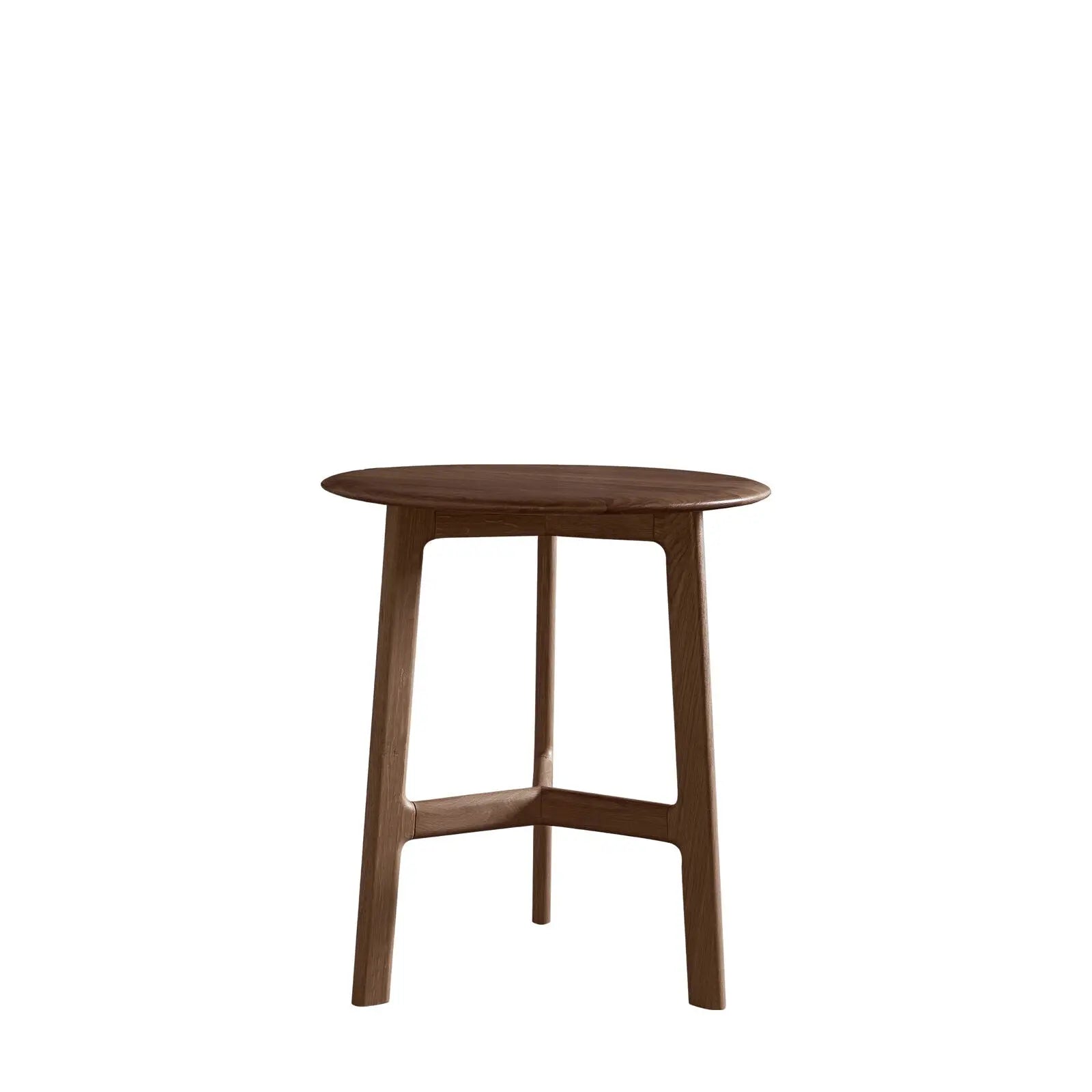 Madaro Round Side Table in Walnut  Nicholas John Interiors