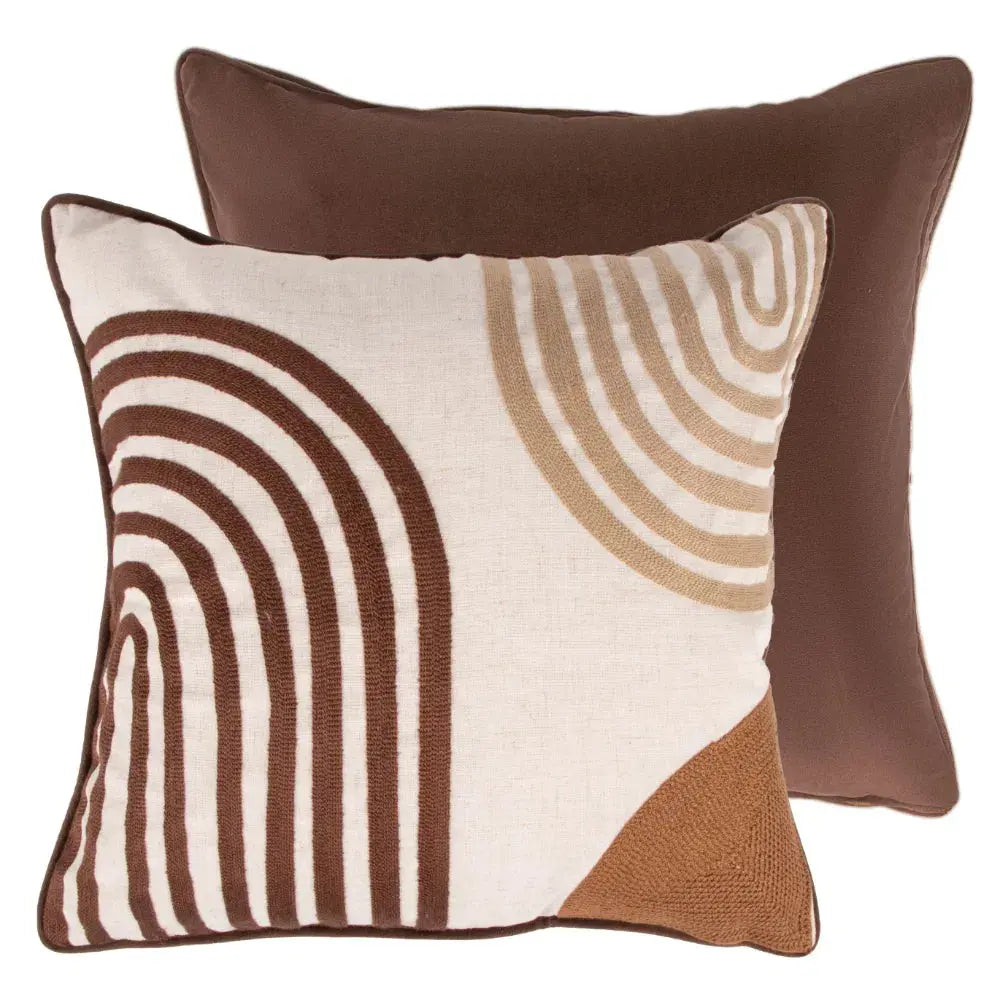Malini Flax Brown Cushion   Nicholas John Interiors