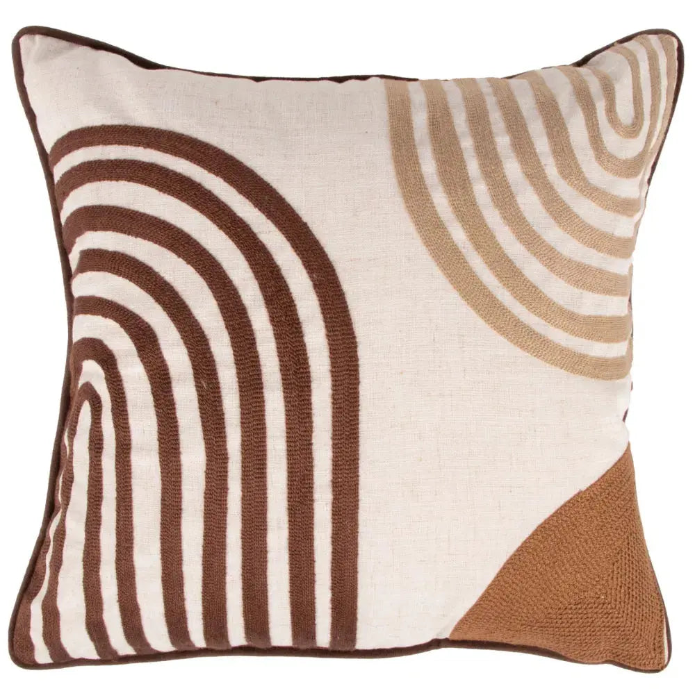 Malini Flax Brown Cushion   Nicholas John Interiors