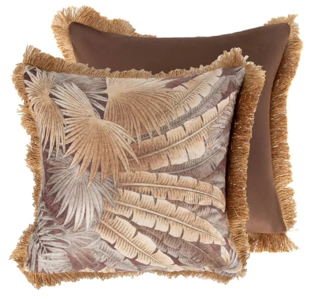 Malini Palmora Choc Cushion   Nicholas John Interiors