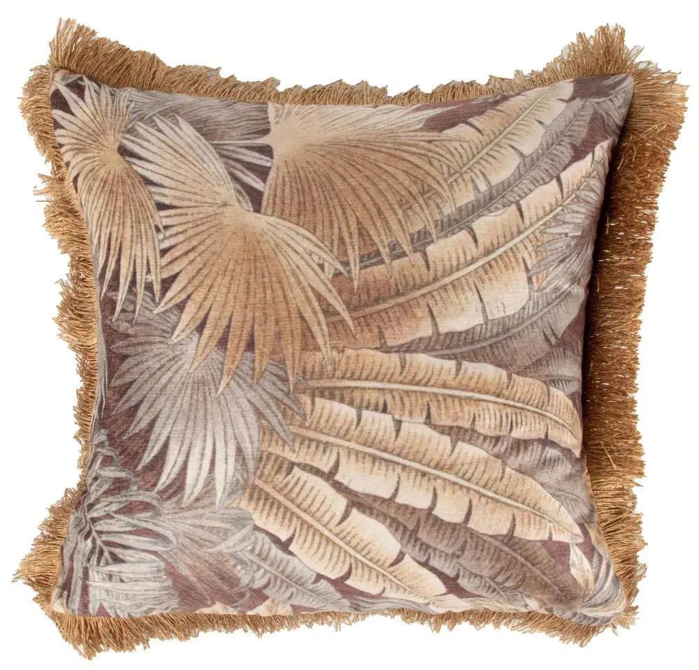 Malini Palmora Choc Cushion   Nicholas John Interiors