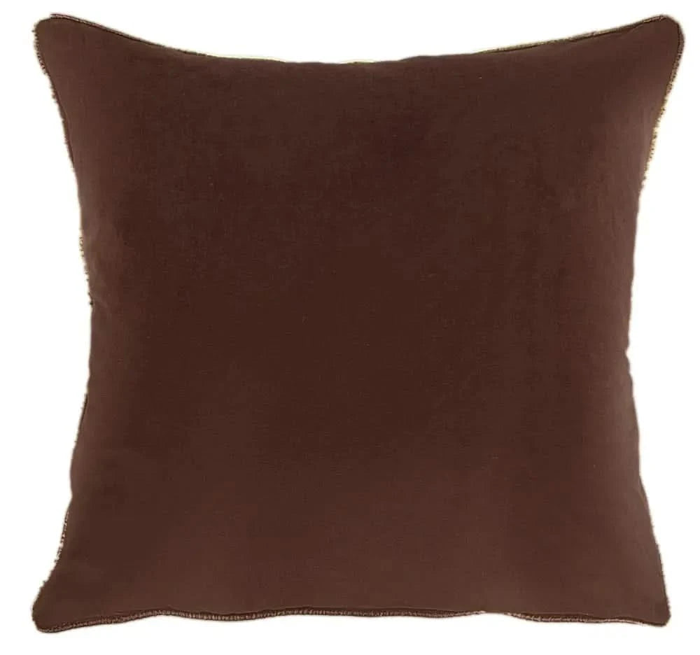 Malini Palms Choc Cushion   Nicholas John Interiors