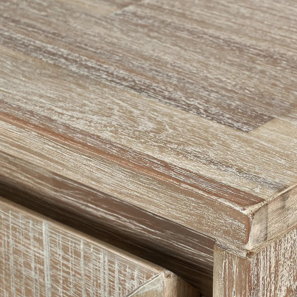 Marca Sand Wash Acacia Wood and Black Metal 2 Door Bar Cabinet   Nicholas John Interiors