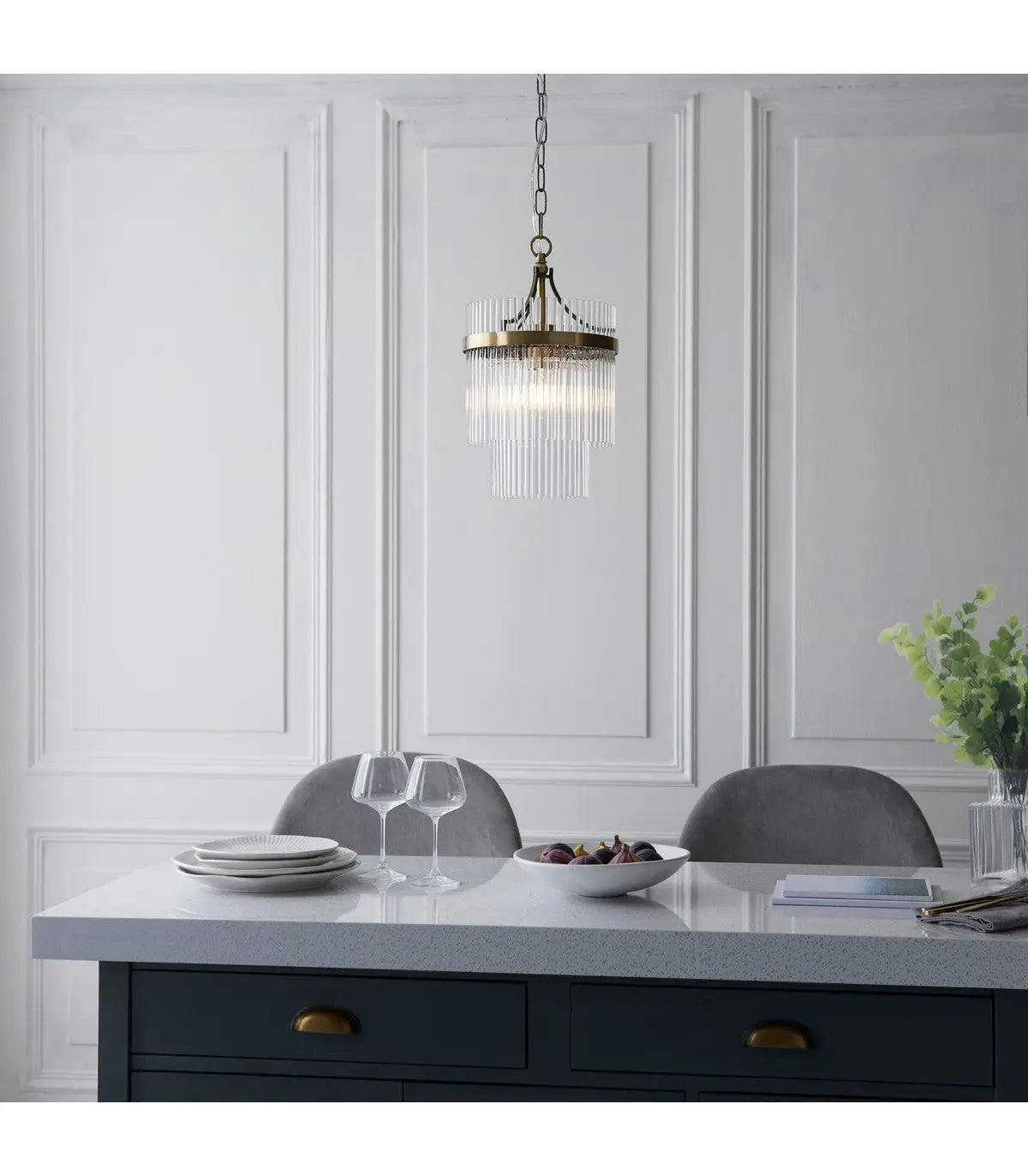 Marieta 1 Pendant Light Antique Brass   Nicholas John Interiors