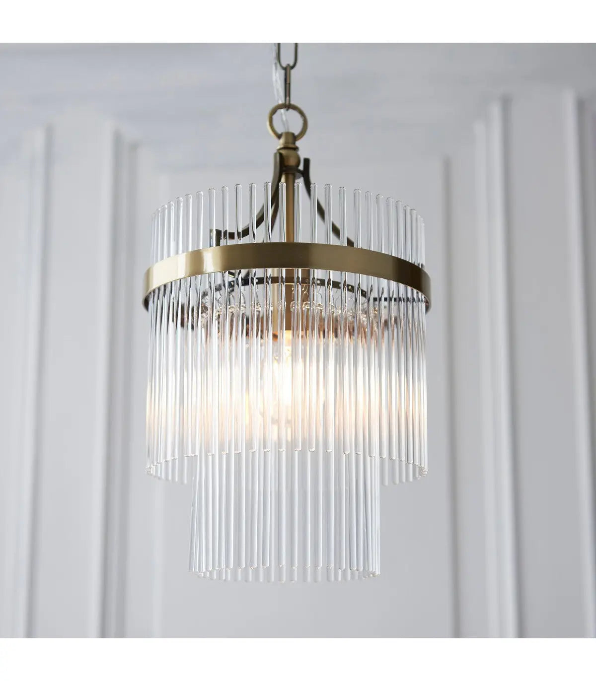 Marieta 1 Pendant Light Antique Brass   Nicholas John Interiors