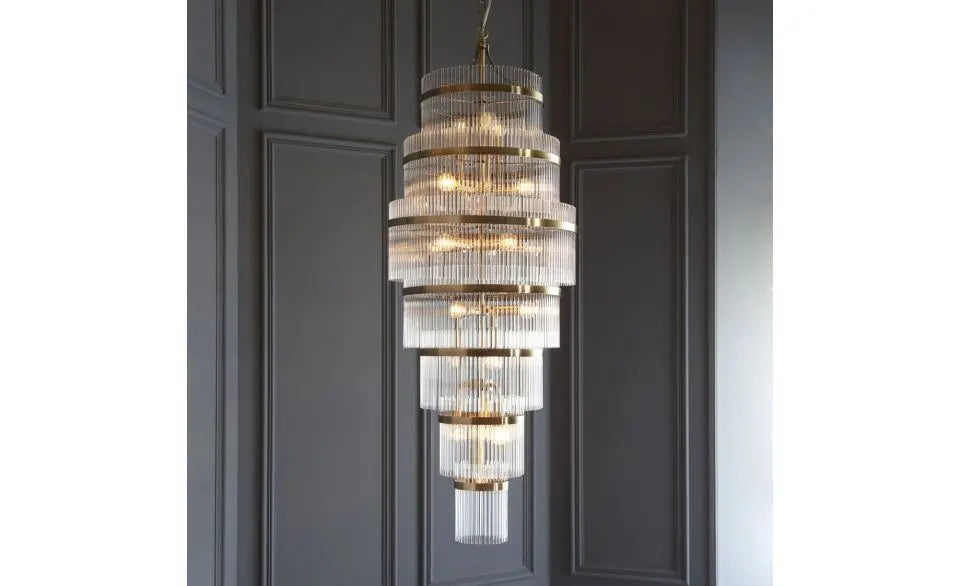 Marieta Grand 21 Pendant Light Antique Brass   Nicholas John Interiors
