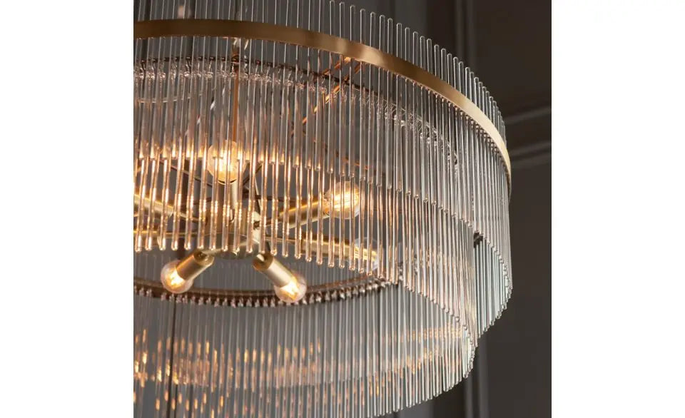 Marieta Grand 7 Pendant Light Antique brass   Nicholas John Interiors