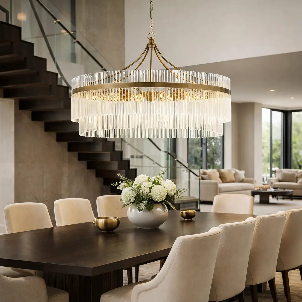 Marietta Grand 7 Pendant Light Antique brass   Nicholas John Interiors