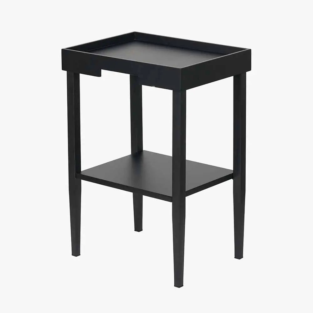 Marnie Black Wood Veneer Side Table  Nicholas John Interiors