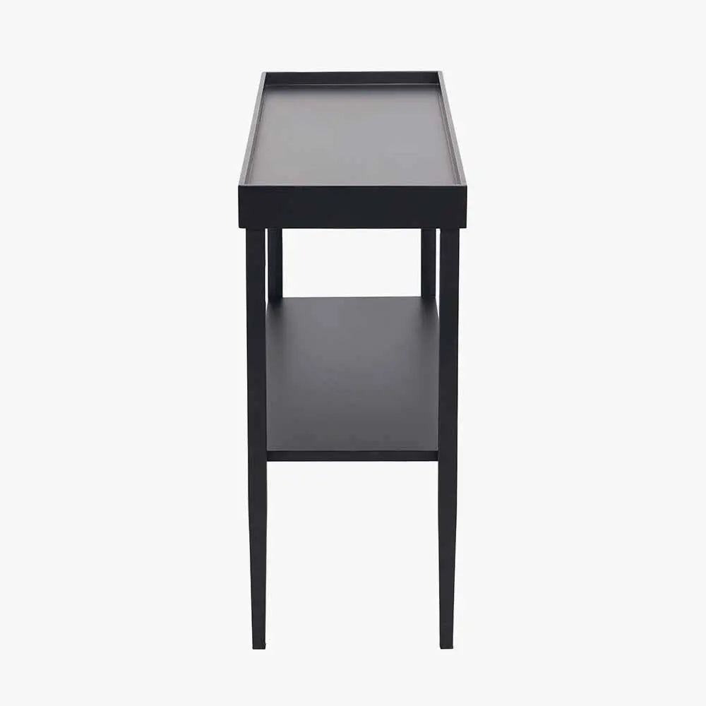 Marnie Black Wood Veneer Side Table  Nicholas John Interiors