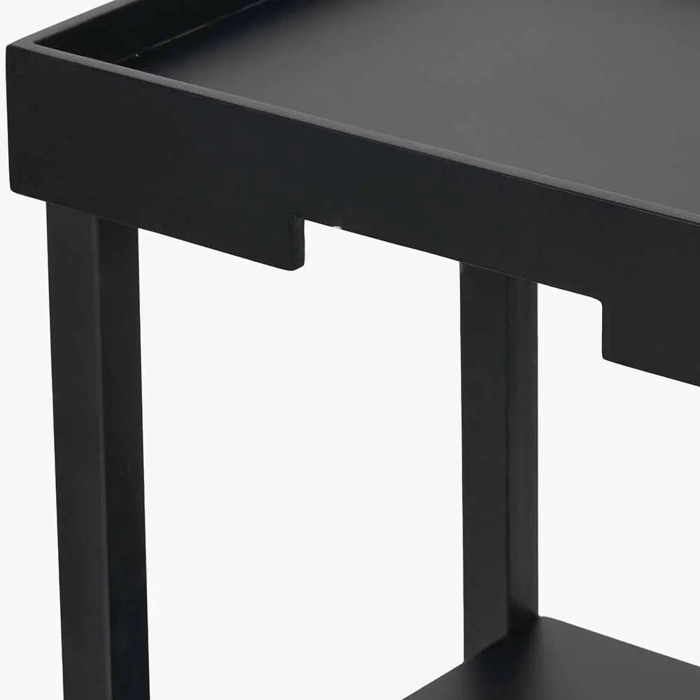 Marnie Black Wood Veneer Side Table  Nicholas John Interiors