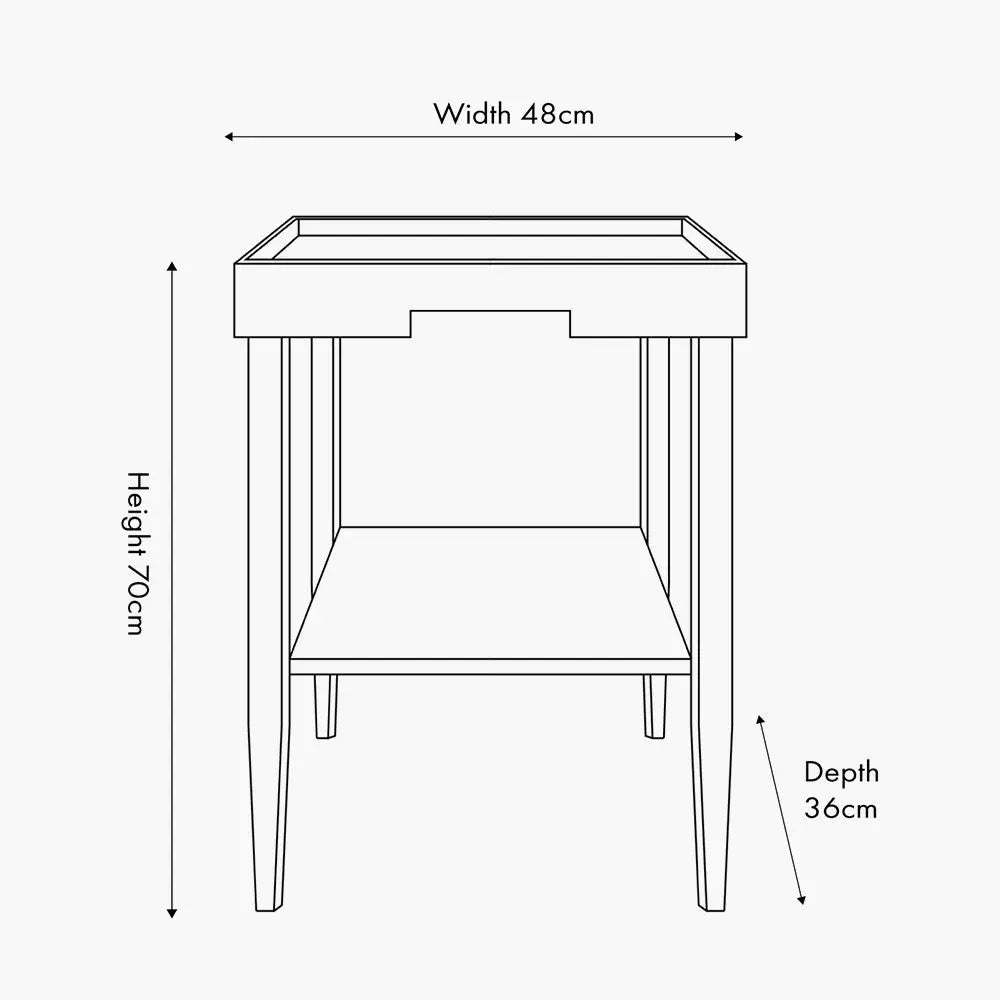 Marnie Black Wood Veneer Side Table  Nicholas John Interiors