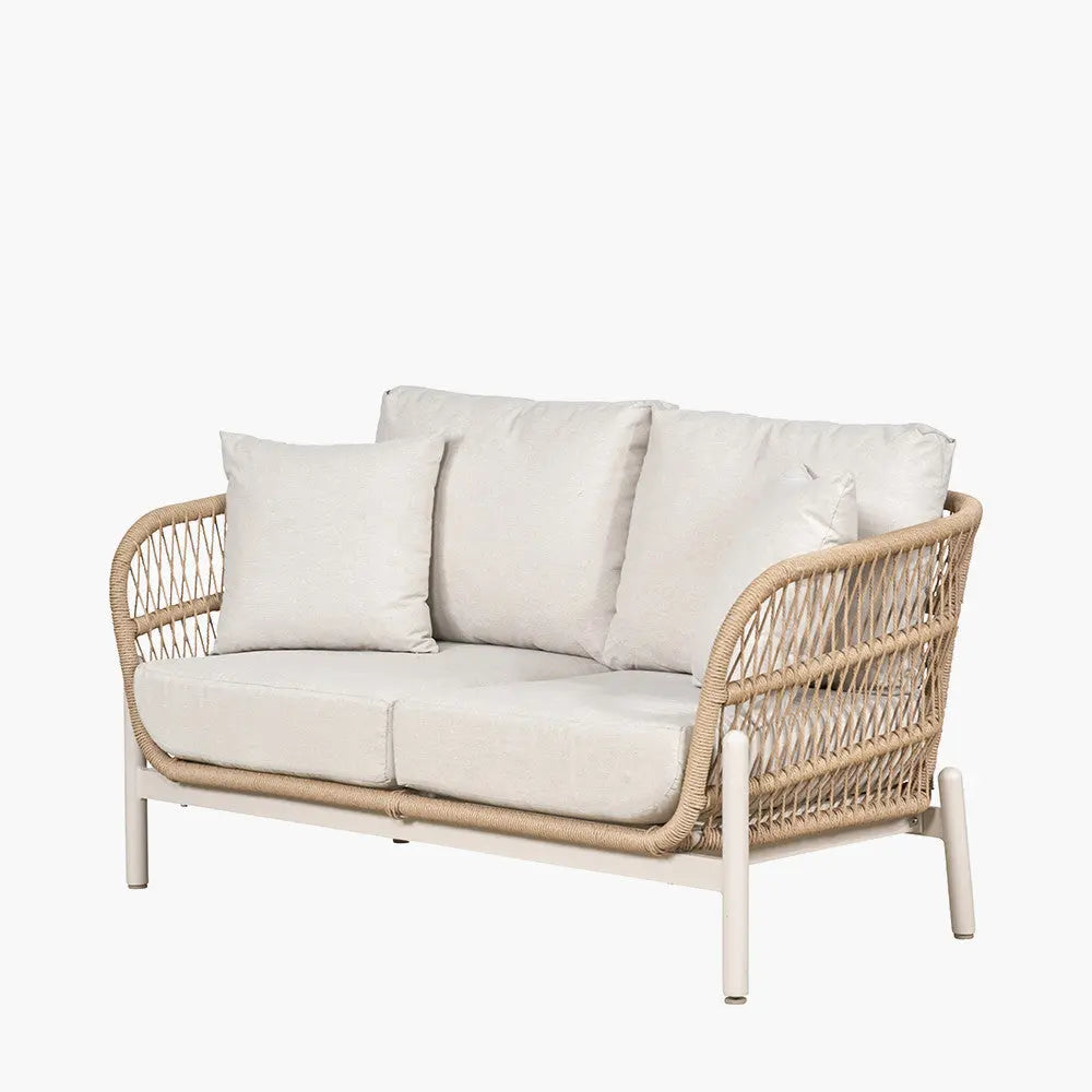 Martic Outdoor 2 Seater Sofa in Light Acacia Wood