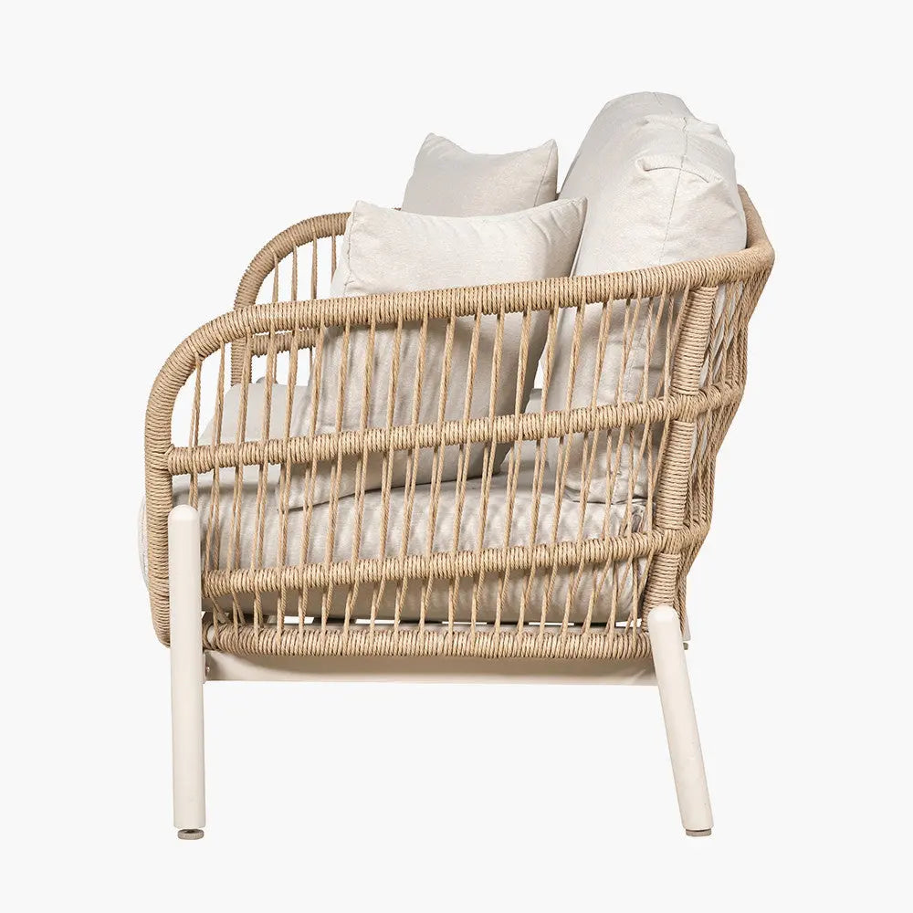 Martic Outdoor 2 Seater Sofa in Light Acacia Wood