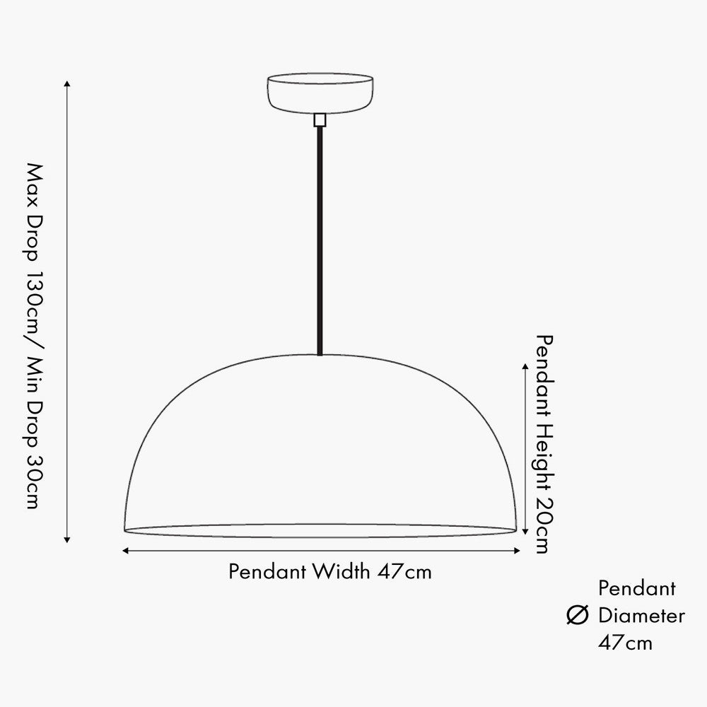 Mason Copper Effect Wide Domed Metal Pendant  Nicholas John Interiors