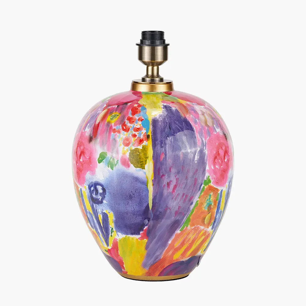 Matisse Multi Colour Ceramic Urn Table Lamp Base   Nicholas John Interiors