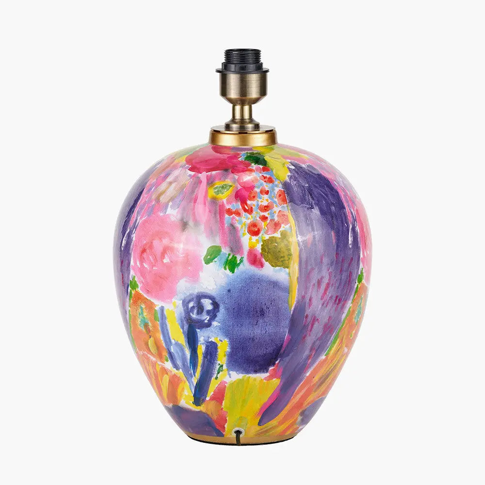 Matisse Multi Colour Ceramic Urn Table Lamp Base   Nicholas John Interiors