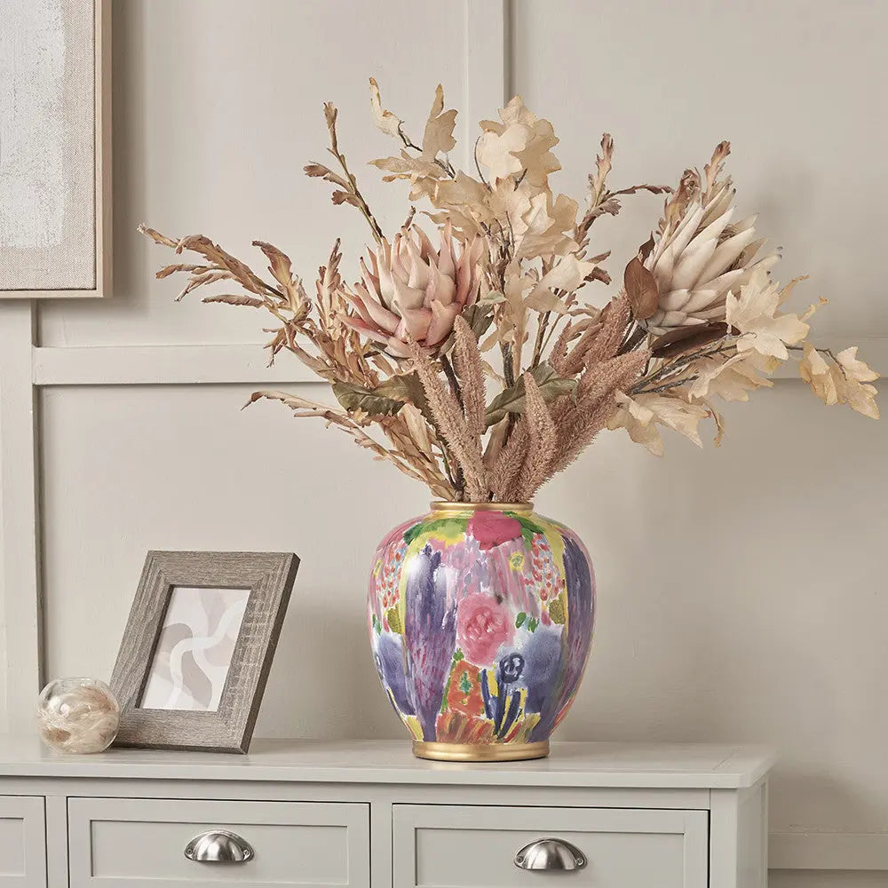 Matisse Multi Colour Ceramic Urn Vase   Nicholas John Interiors