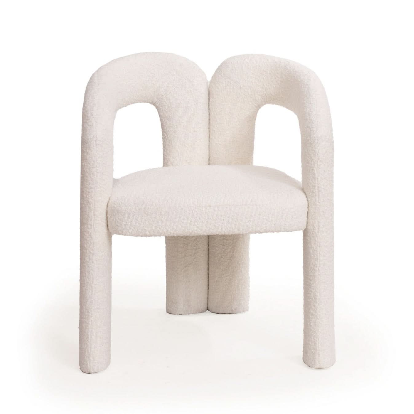 Tommy Franks Mavis Dining Chair in Chex Polar Bouclé   Nicholas John Interiors