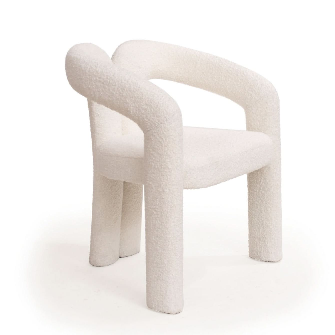 Tommy Franks Mavis Dining Chair in Chex Polar Bouclé   Nicholas John Interiors