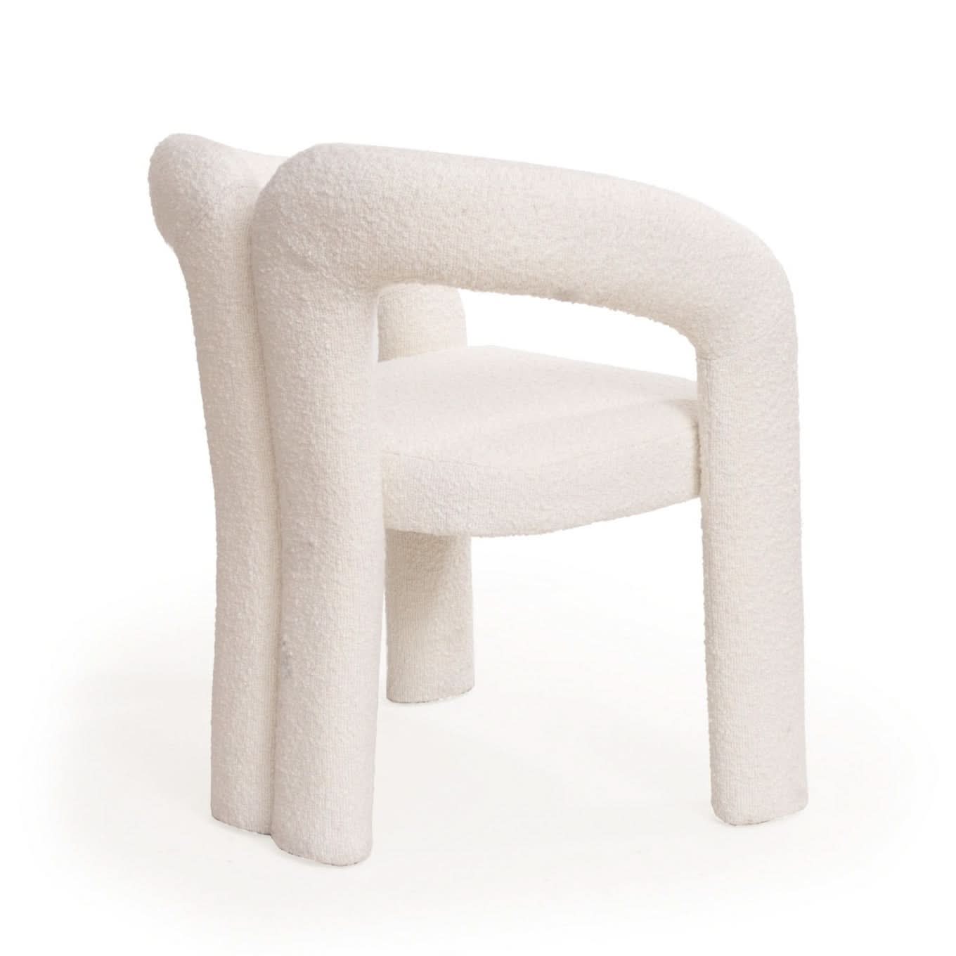 Tommy Franks Mavis Dining Chair in Chex Polar Bouclé   Nicholas John Interiors