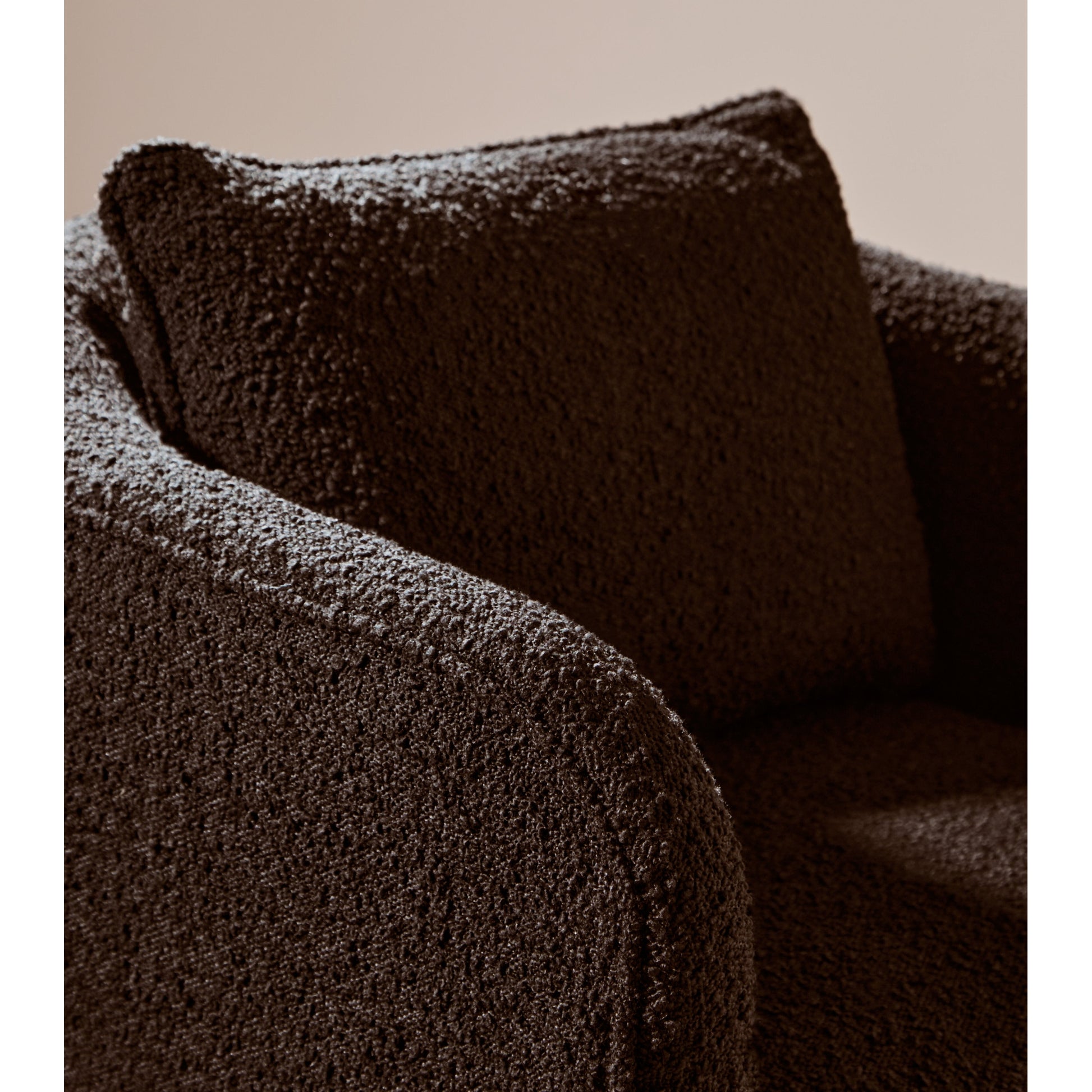 Mazzero Black Boucle Curved Armchair  Nicholas John Interiors