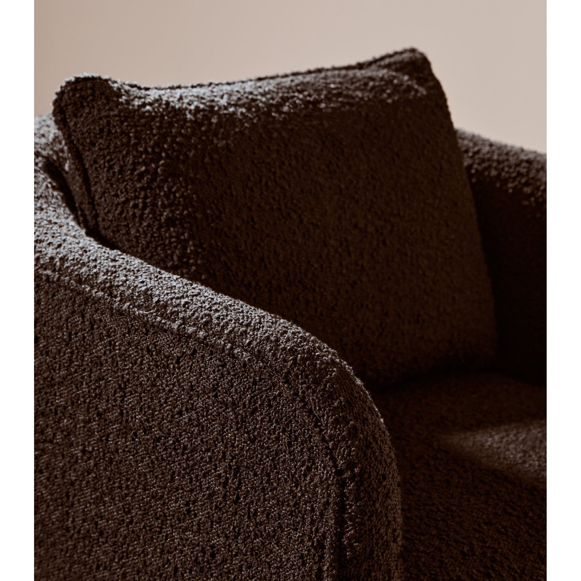 Mazzero Black Boucle Curved Armchair  Nicholas John Interiors