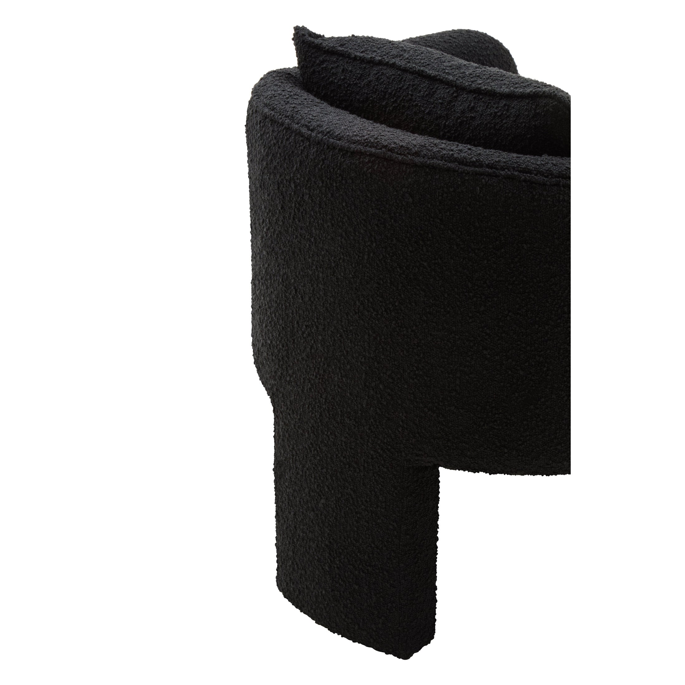 Mazzero Black Boucle Curved Armchair  Nicholas John Interiors