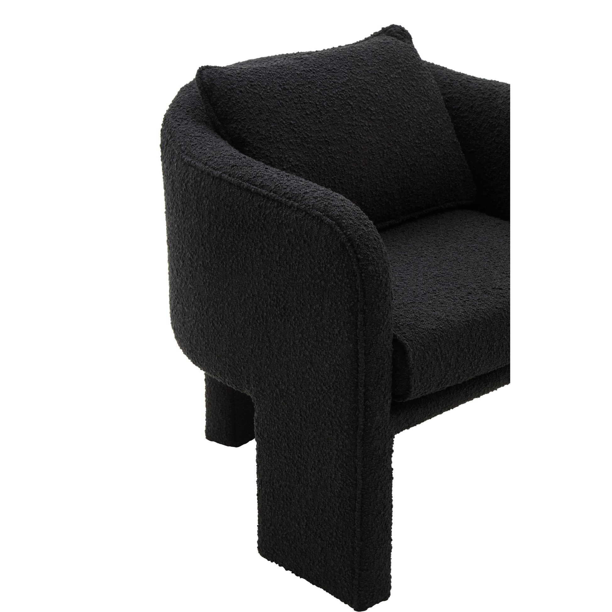 Mazzero Black Boucle Curved Armchair  Nicholas John Interiors