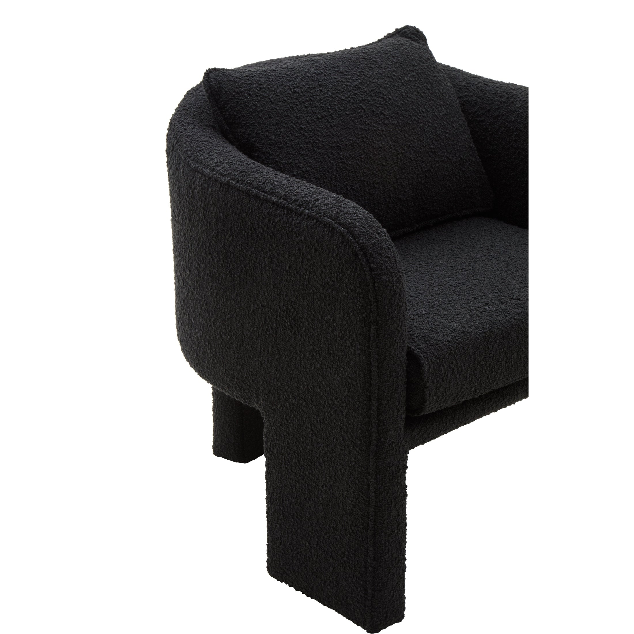 Mazzero Black Boucle Curved Armchair  Nicholas John Interiors
