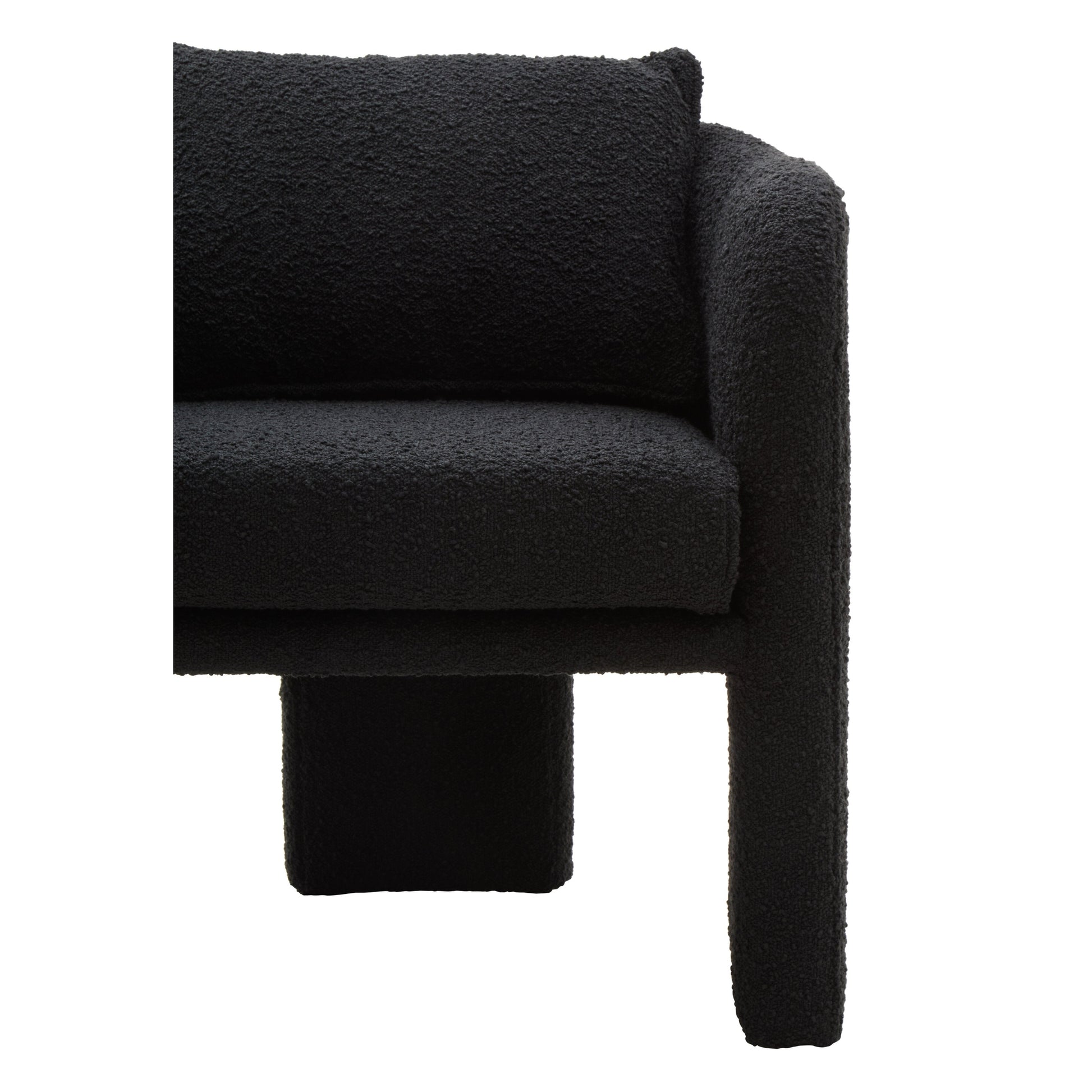 Mazzero Black Boucle Curved Armchair  Nicholas John Interiors