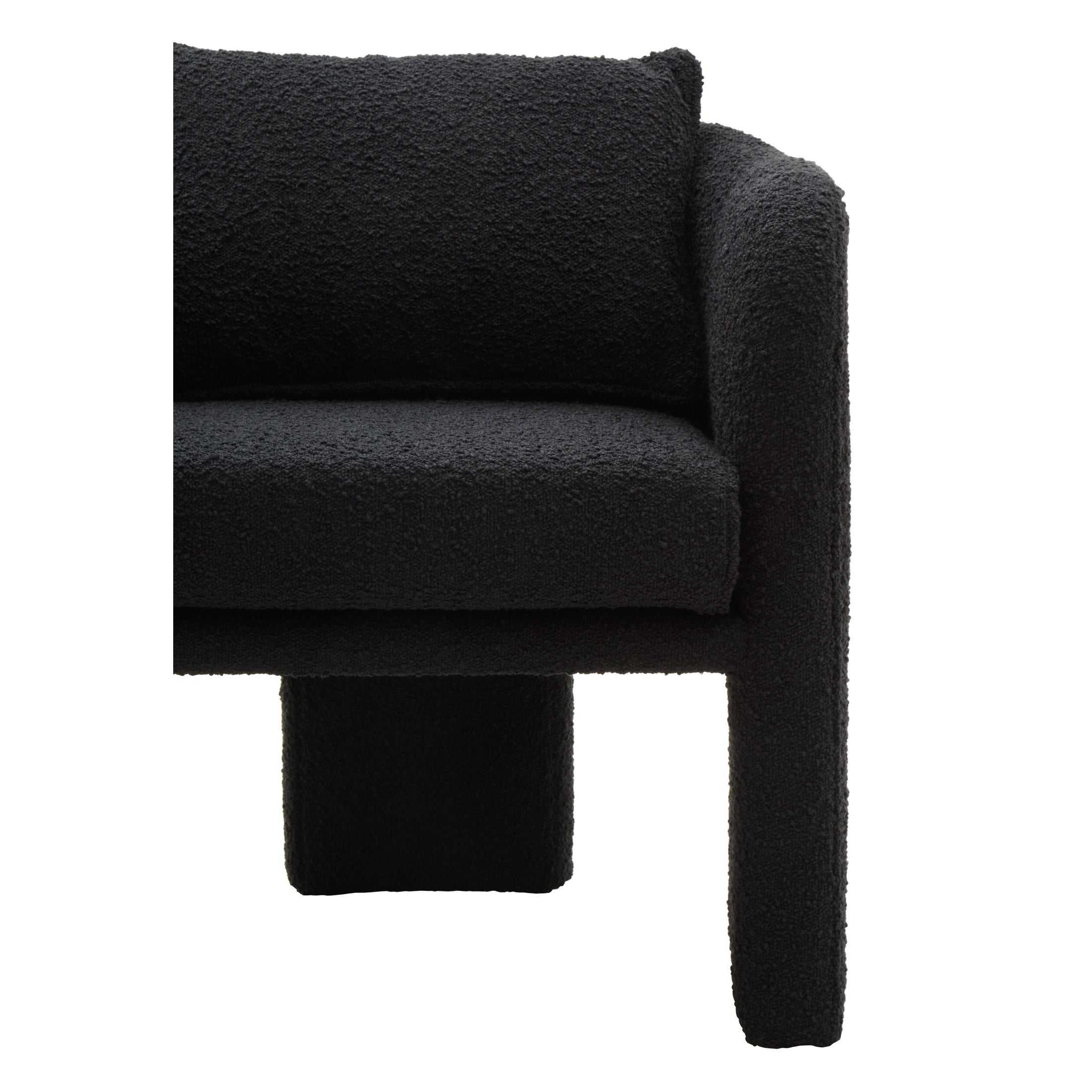 Mazzero Black Boucle Curved Armchair  Nicholas John Interiors