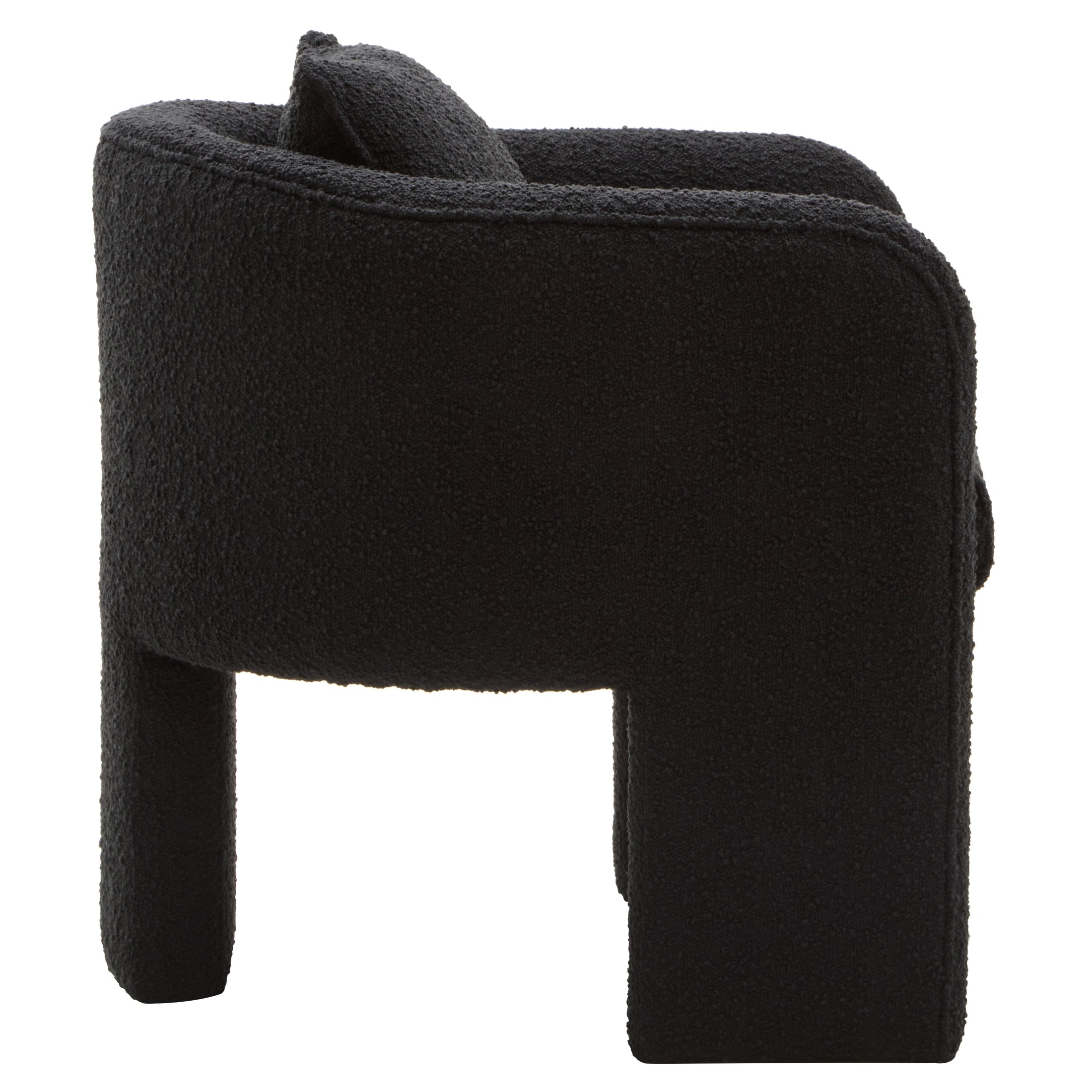 Mazzero Black Boucle Curved Armchair  Nicholas John Interiors