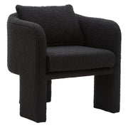 Mazzero Black Boucle Curved Armchair  Nicholas John Interiors